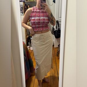 Vintage linen maxi skirt
